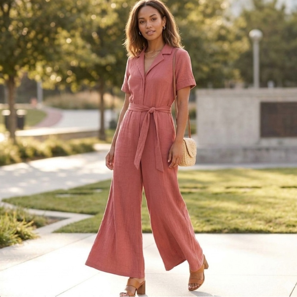 Poppy Field‎ The Label Extra wide leg utility jumpsuit NWOT Size S